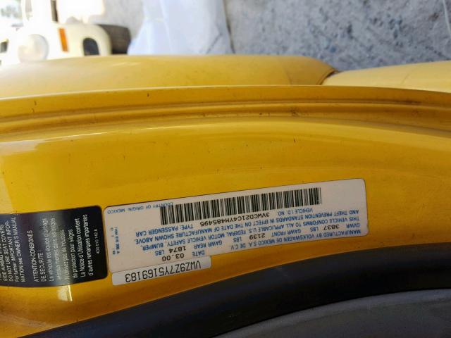 3VWCD21C4YM485495 - 2000 VOLKSWAGEN NEW BEETLE Sarı foto 10