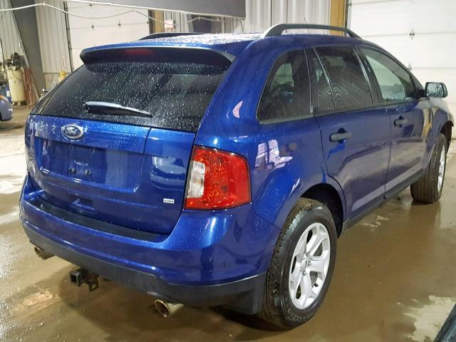 2FMDK4GC7DBA77807 - 2013 FORD EDGE SE BLUE photo 4