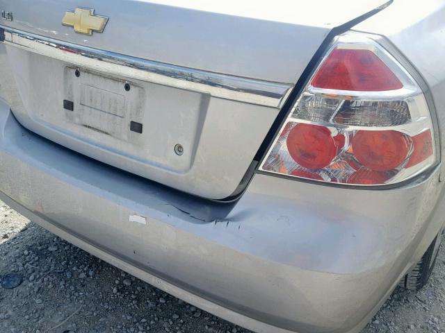KL1TD56688B001964 - 2008 CHEVROLET AVEO BASE ვერცხლისფერი ფოტო 9