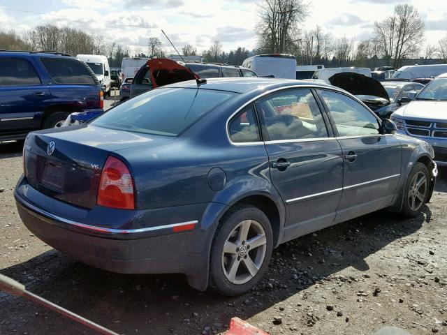 WVWRH63BX4P203376 - 2004 VOLKSWAGEN PASSAT GLX BLUE photo 4