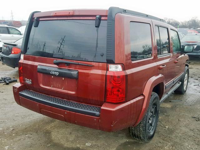 1J8HG48K47C518190 - 2007 JEEP COMMANDER RED photo 4