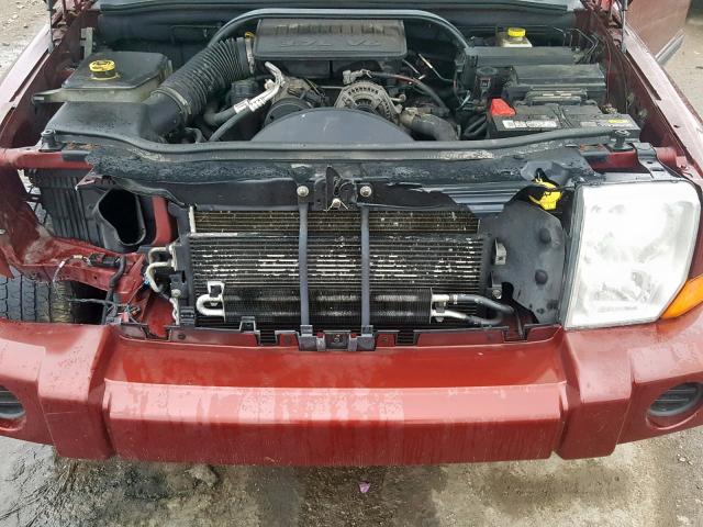 1J8HG48K47C518190 - 2007 JEEP COMMANDER RED photo 7