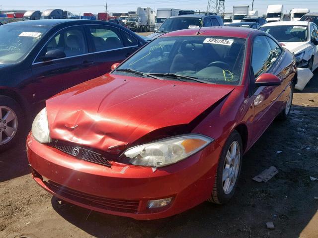 1ZWFT61L325623706 - 2002 MERCURY COUGAR V6 RED photo 2