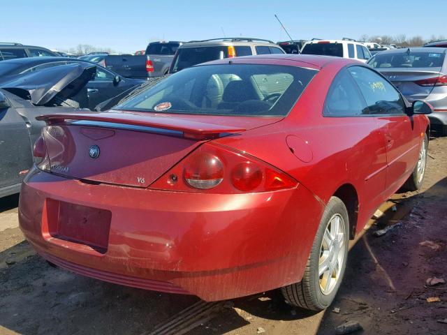 1ZWFT61L325623706 - 2002 MERCURY COUGAR V6 RED photo 4