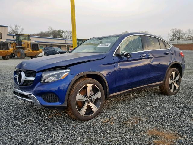 WDC0J4KB4KF513135 - 2019 MERCEDES-BENZ GLC COUPE BLUE photo 2