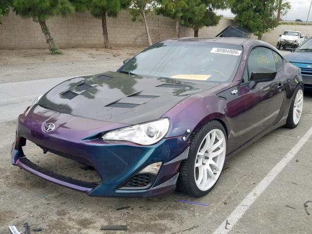 JF1ZNAA15D1710782 - 2013 TOYOTA SCION FR-S PURPLE photo 2