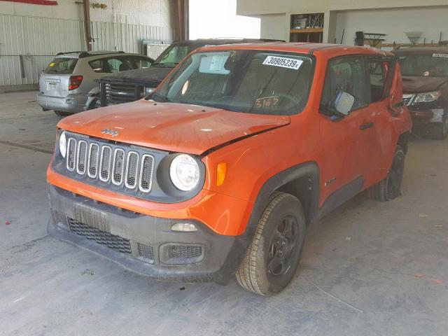 ZACCJBAB5JPJ43167 - 2018 JEEP RENEGADE S ნარინჯისფერი ფოტო 2