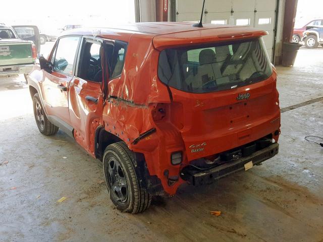 ZACCJBAB5JPJ43167 - 2018 JEEP RENEGADE S ნარინჯისფერი ფოტო 3