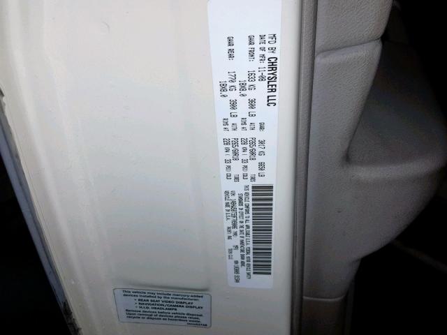 1A8HW58T59F709006 - 2009 CHRYSLER ASPEN LIMI WHITE photo 10