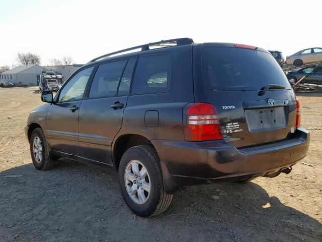 JTEHF21A930154971 - 2003 TOYOTA HIGHLANDER BLACK photo 3