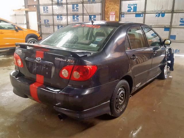 2T1BY30E56C551182 - 2006 TOYOTA COROLLA XR BLACK photo 4