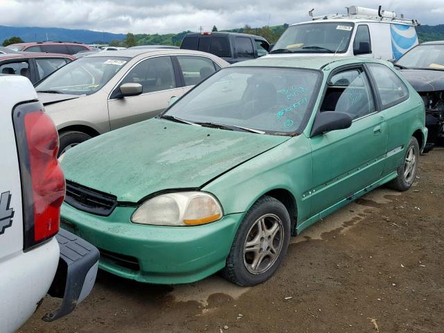 2HGEJ6345TH100925 - 1996 HONDA CIVIC DX GREEN photo 2