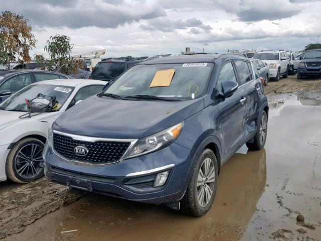 KNDPC3AC4E7578214 - 2014 KIA SPORTAGE E BLUE photo 2