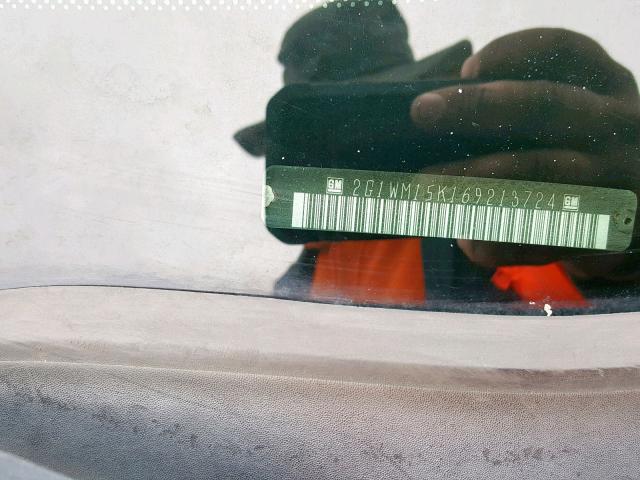 2G1WM15K169213724 - 2006 CHEVROLET MONTE CARL 勃艮第红 照片 10