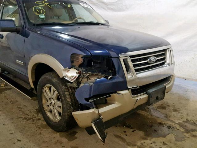 1FMEU74E37UB85975 - 2007 FORD EXPLORER E BLUE photo 9