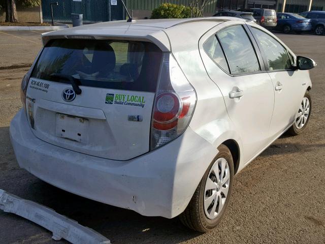 JTDKDTB30E1084053 - 2014 TOYOTA PRIUS C WHITE photo 4