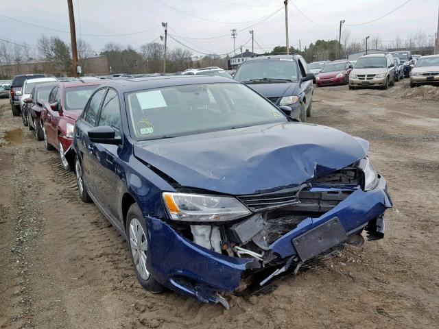 3VW2K7AJ2EM375778 - 2014 VOLKSWAGEN JETTA BASE BLUE photo 1