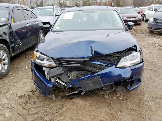 3VW2K7AJ2EM375778 - 2014 VOLKSWAGEN JETTA BASE BLUE photo 9