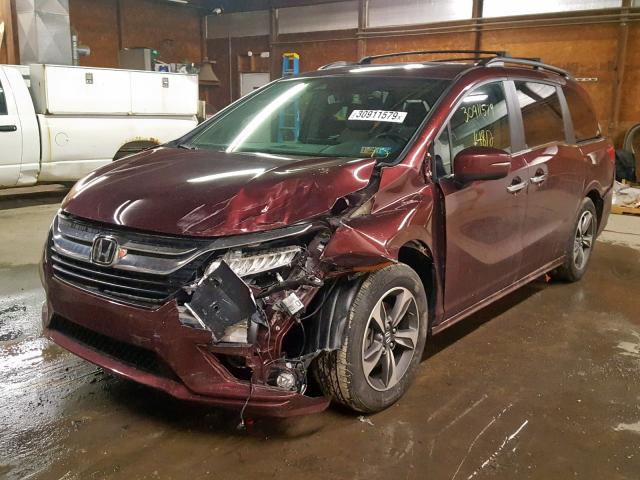 5FNRL6H83JB000153 - 2018 HONDA ODYSSEY TO BURGUNDY photo 2