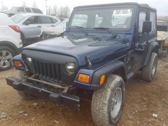 1J4FA29P1YP782969 - 2000 JEEP WRANGLER / BLUE photo 2