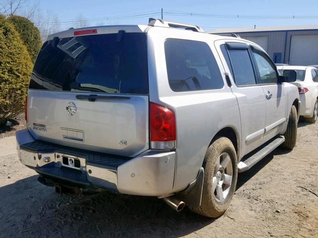 5N1AA08B44N709087 - 2004 NISSAN ARMADA SE SILVER photo 4