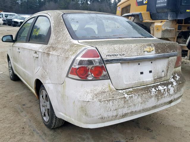 KL1TD56657B064678 - 2007 CHEVROLET AVEO BASE თეთრი ფოტო 3