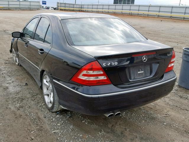 WDBRF52H17E025345 - 2007 MERCEDES-BENZ C 230 BLACK photo 3