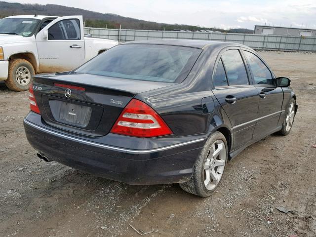 WDBRF52H17E025345 - 2007 MERCEDES-BENZ C 230 BLACK photo 4