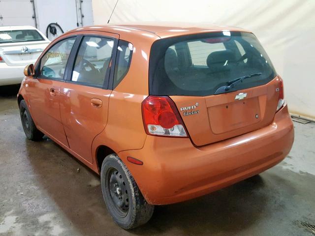KL1TD66698B101383 - 2008 CHEVROLET AVEO BASE ნარინჯისფერი ფოტო 3