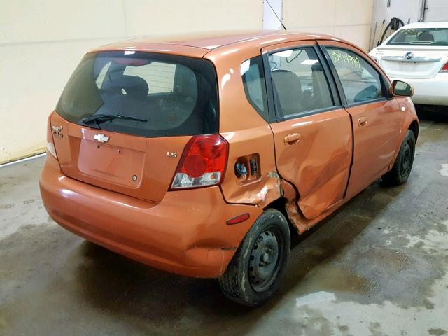 KL1TD66698B101383 - 2008 CHEVROLET AVEO BASE ნარინჯისფერი ფოტო 4