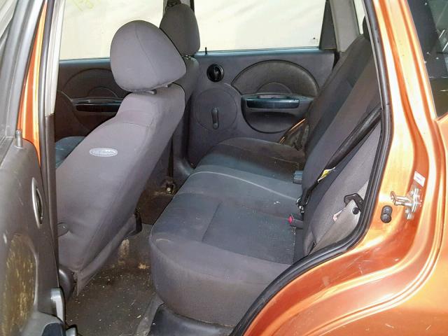 KL1TD66698B101383 - 2008 CHEVROLET AVEO BASE ნარინჯისფერი ფოტო 6