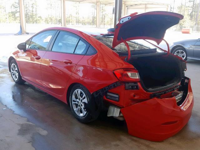 1G1BJ5SM0K7103067 - 2019 CHEVROLET CRUZE RED photo 3