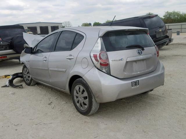 JTDKDTB36C1526086 - 2012 TOYOTA PRIUS C SILVER photo 3