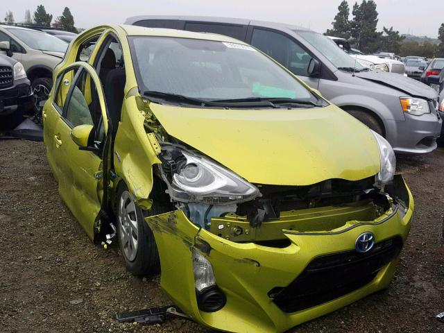 JTDKDTB39F1103281 - 2015 TOYOTA PRIUS C GREEN photo 1