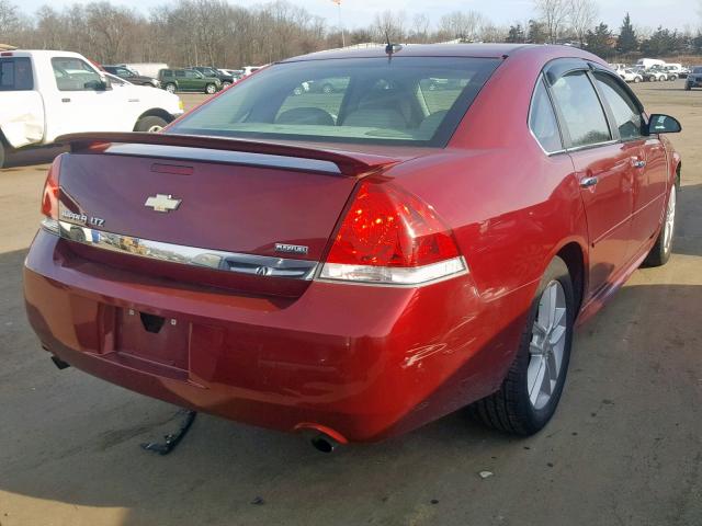 2G1WU57M191240592 - 2009 CHEVROLET IMPALA LTZ RED photo 4