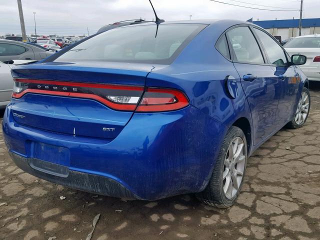 1C3CDFBA2DD708716 - 2013 DODGE DART SXT BLUE photo 4