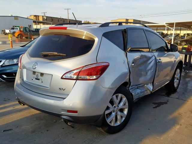 JN8AZ1MU1CW107495 - 2012 NISSAN MURANO S SILVER photo 4