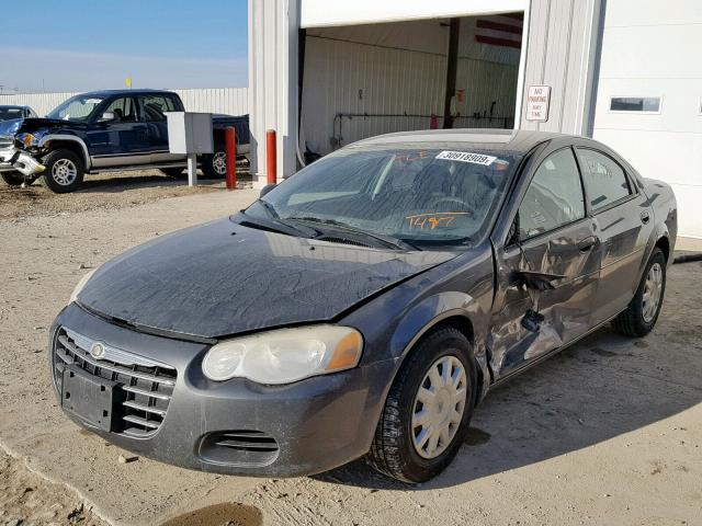 1C3EL46X84N381487 - 2004 CHRYSLER SEBRING LX GRAY photo 2