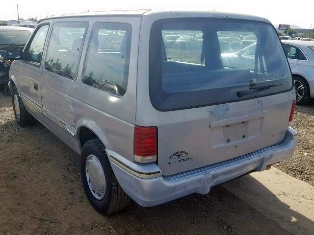 2P4GH2534PR255252 - 1993 PLYMOUTH VOYAGER BLUE photo 3