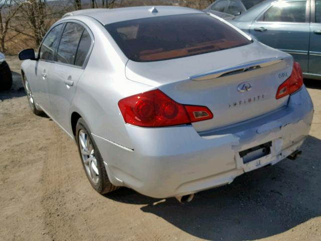 JNKBV61F58M255388 - 2008 INFINITI G35 SILVER photo 3