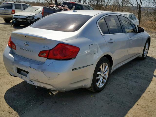 JNKBV61F58M255388 - 2008 INFINITI G35 SILVER photo 4