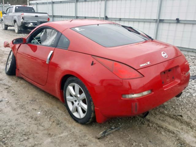 JN1AZ34E55M653718 - 2005 NISSAN 350Z COUPE RED photo 3