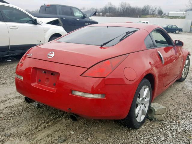 JN1AZ34E55M653718 - 2005 NISSAN 350Z COUPE RED photo 4