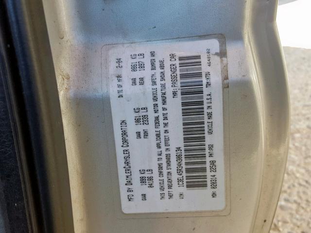 1C3EL45R34N306134 - 2004 CHRYSLER SEBRING LX SILVER photo 10