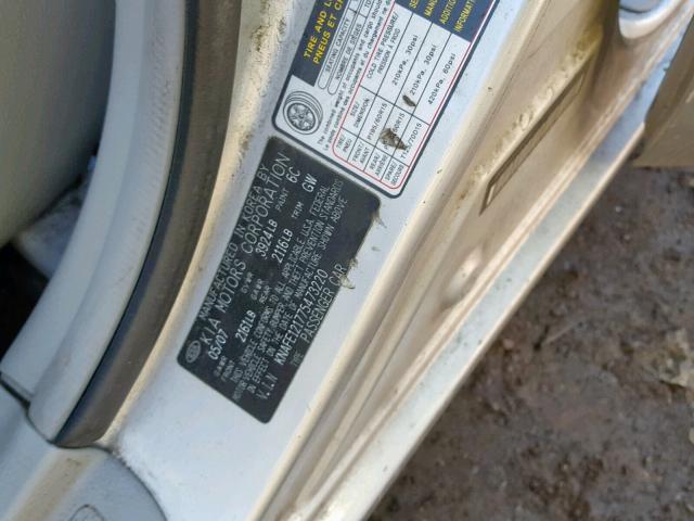 KNAFE121775473220 - 2007 KIA SPECTRA EX SILVER photo 10