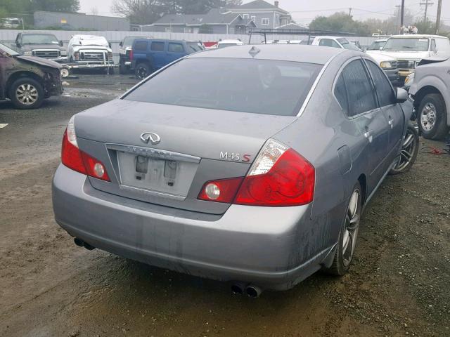 JNKBY01E97M400233 - 2007 INFINITI M45 BASE SILVER photo 4