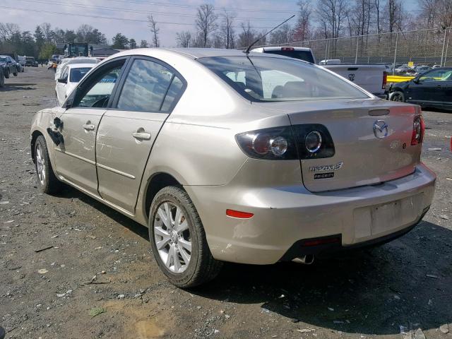 JM1BK12F981845462 - 2008 MAZDA 3 I TAN photo 3