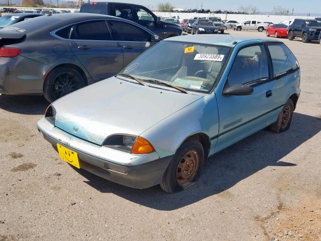 2C1MR2465M6706358 - 1991 GEO METRO BASE BLUE photo 2