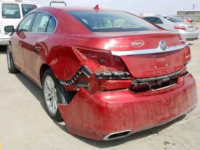 1G4GB5G34EF210283 - 2014 BUICK LACROSSE RED photo 3