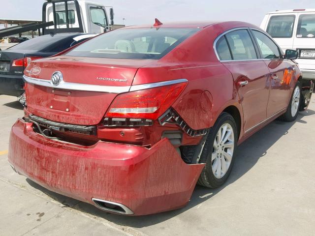 1G4GB5G34EF210283 - 2014 BUICK LACROSSE RED photo 4